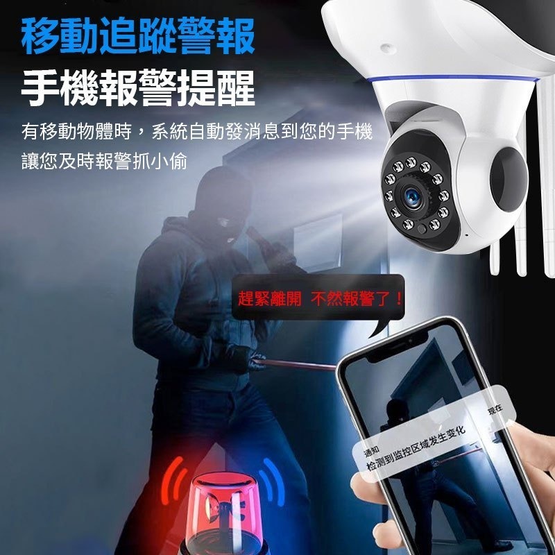 360度1080P遠端監視器(3合一網線WIFI單機+追蹤旋轉) V360Pro千鳥物聯APP雲存攝影機-細節圖3