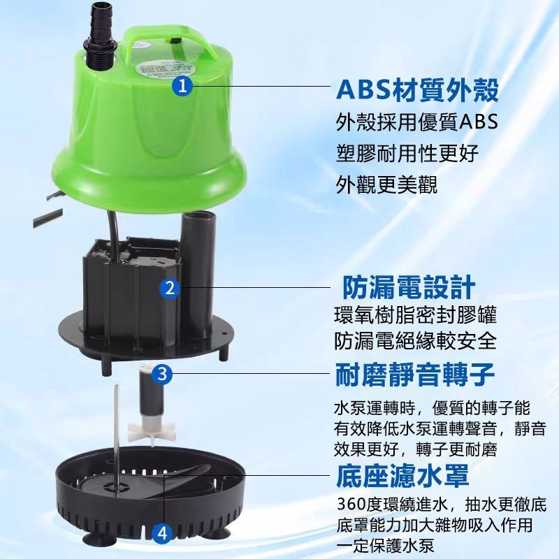 4500L大流量 110V沉水馬達 水陸兩用多功能馬達 100W超靜音底吸式抽水馬達 抽水機 抽水泵-細節圖6