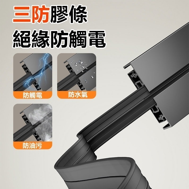 移動式插座 110V-220V  USB插座延長綫 電源插座 滑軌防水插座 #免驗-細節圖3