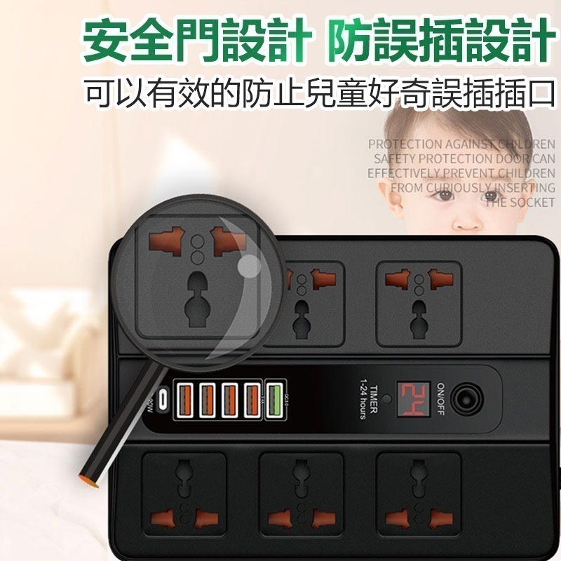萬能快充定時插座PD20W+QC3.0 BKL-11 定時插座 排插 充電線 延長插座 快充插座 USB插座 延長線-細節圖6