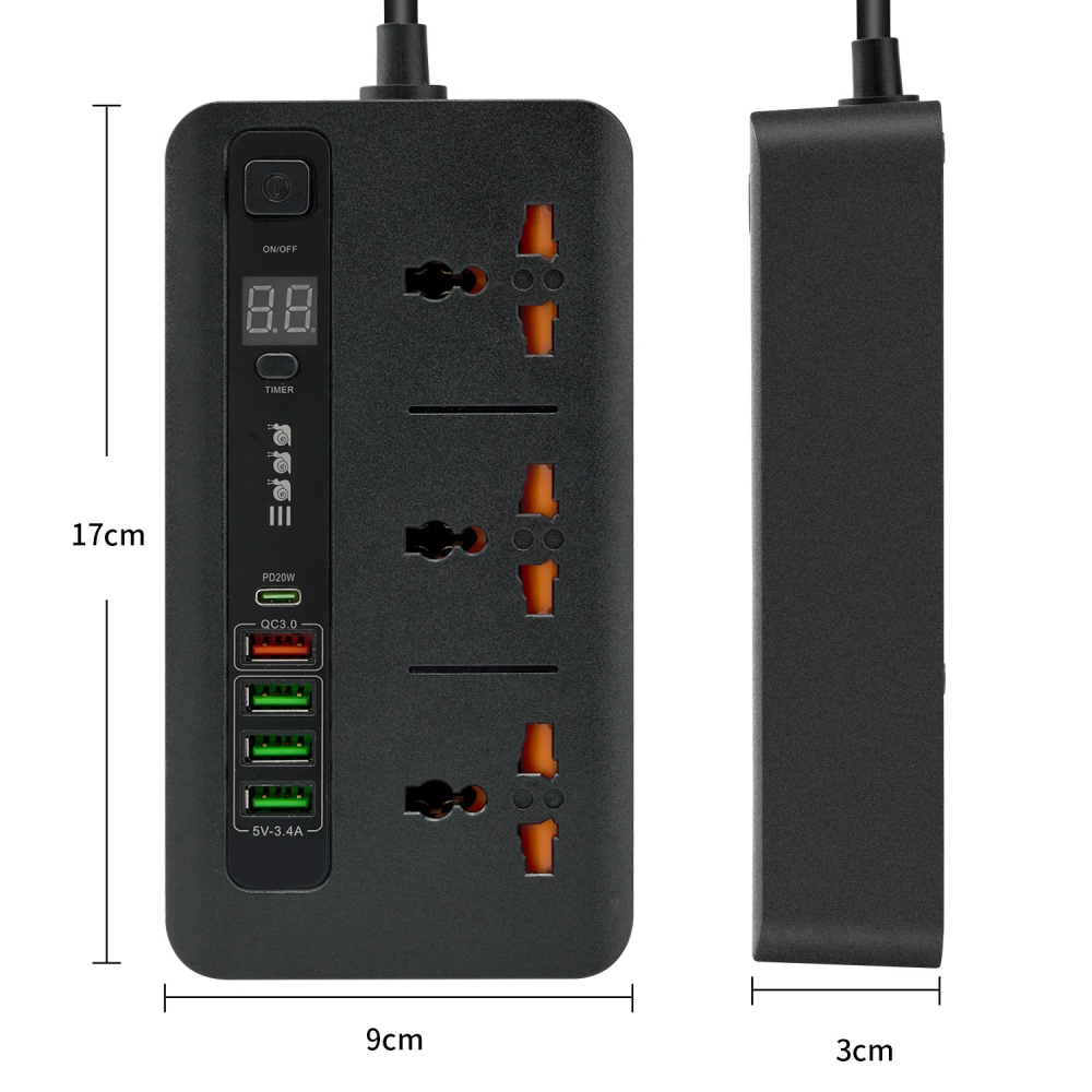 萬能快充定時插座PD20W+QC3.0 定時插座 排插 充電線 延長插座 快充插座  USB插座 延長線-細節圖7