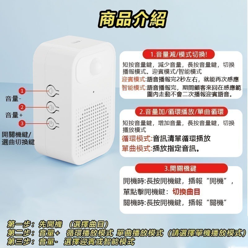 人體感應式迎賓門鈴 多功能小喇叭 防盜警報器 迎賓叮咚門鈴 語音提示器-細節圖6