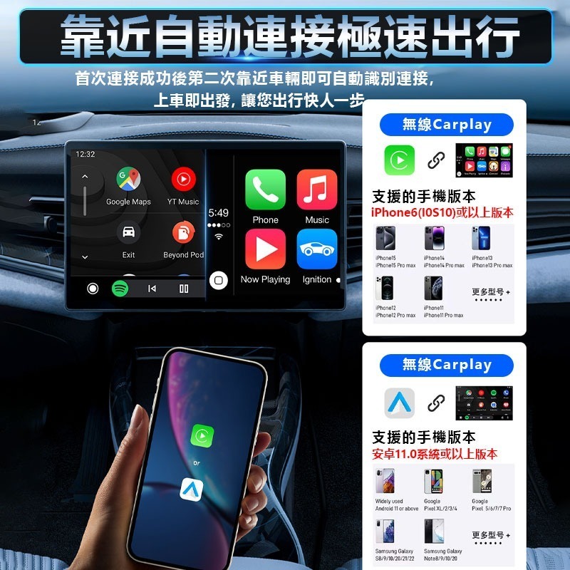 2025最新👍2合1鋁合金無線carplay轉接器Android auto有線轉無線 蘋果安卓都可用 台灣保固-細節圖5
