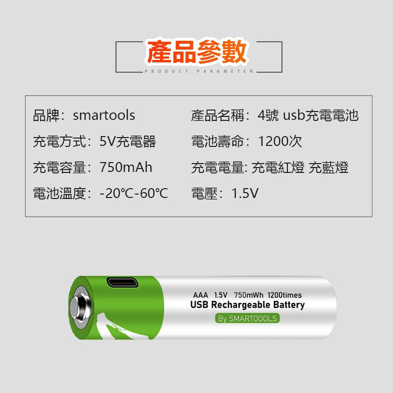 1小時充飽 TYPE-C環保快充電池 AA3號 AAA4號充電電池 Smartoools鎳氫電池取代乾電池 循環低自放-細節圖4