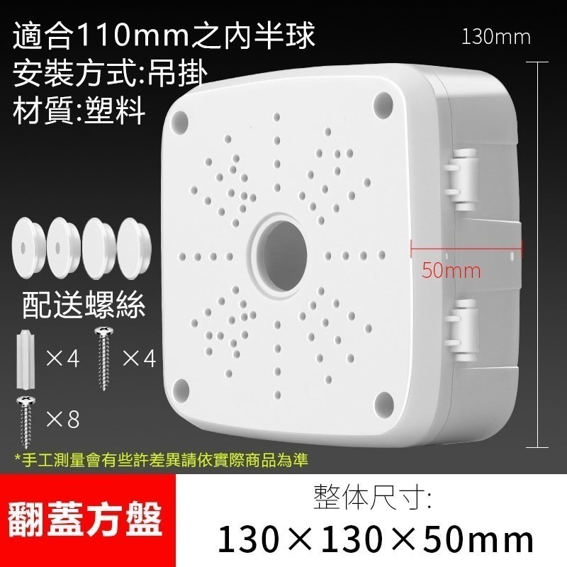 超厚~監控防水盒(防水孔 13*13*5cm)ABS耐候室外 監視器攝影機防水盒 防水蓋 防水殼 鏡頭底座-細節圖2