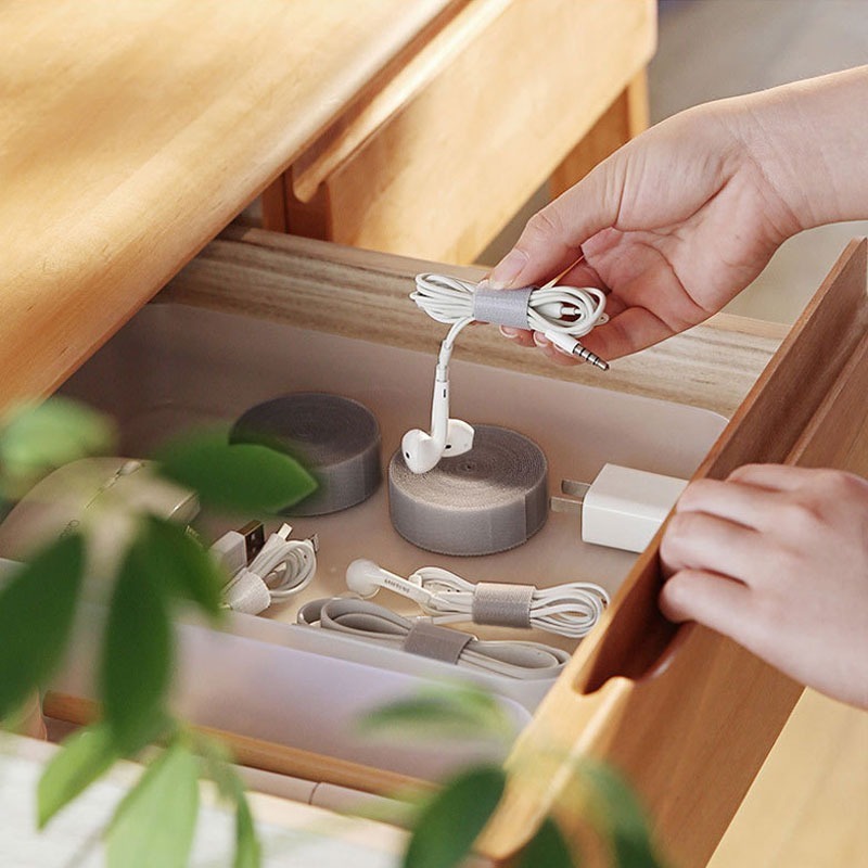 魔鬼氈 束線帶 束帶 扎帶 數據線收納 電腦理線整理器 綁帶 自粘 充電線收納器-細節圖4