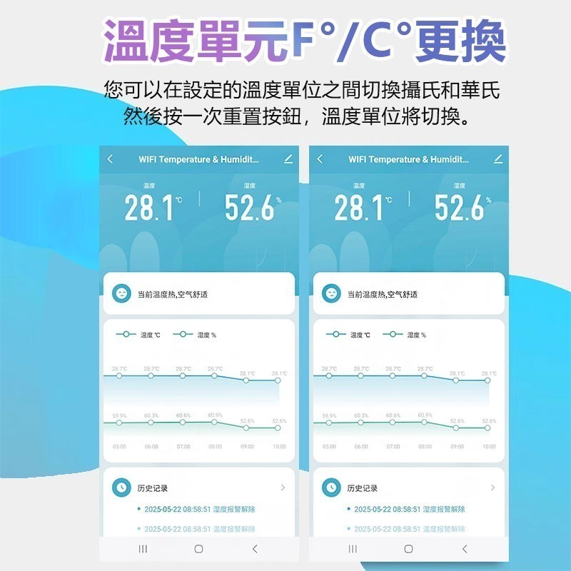 台灣 手機遠端溫濕度警報器 TUYA智能生活 APP智能聯動傳感器 感知室內溫度濕度變化 數據警報分析-細節圖4