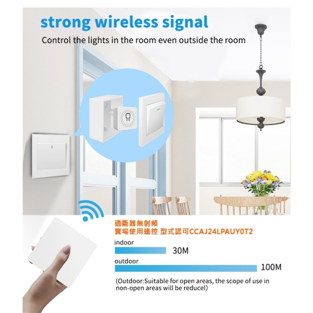 省電愛地球 TUYA智能生活&自發電遙控(台灣規格) 兩用通斷器 APP手機遠端開關燈 AI智慧宅IoT遙控電燈開關-細節圖4