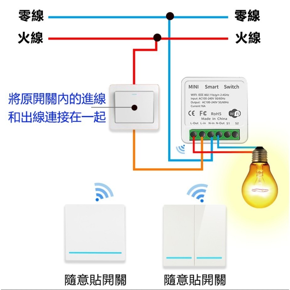 省電愛地球 TUYA智能生活&自發電遙控(台灣規格) 兩用通斷器 APP手機遠端開關燈 AI智慧宅IoT遙控電燈開關-細節圖7