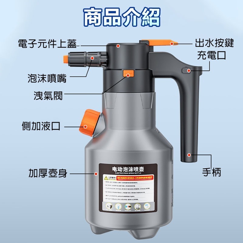 SuiTU動泡沫噴壺 大容量電動增壓噴壺2L 洗車泡沫噴壺 洗車噴壺 電動泡沫噴壺 電動噴壺 車美容-細節圖6