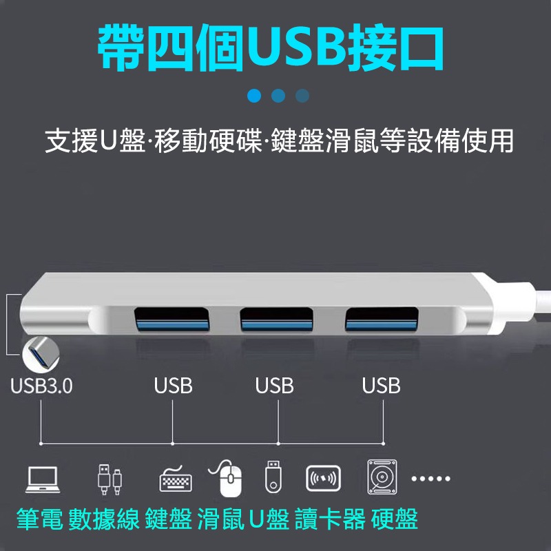 4合一Type-C集線器Hub｜USB3｜iPad手機投影/Mac轉接USB讀卡機-細節圖7