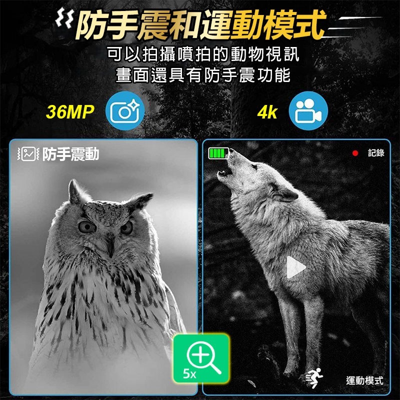 500米夜視紅外望遠鏡NV4000 5倍變焦 36MP紅外夜視紀錄器 日夜兩用 雙筒電子式望遠鏡-細節圖6