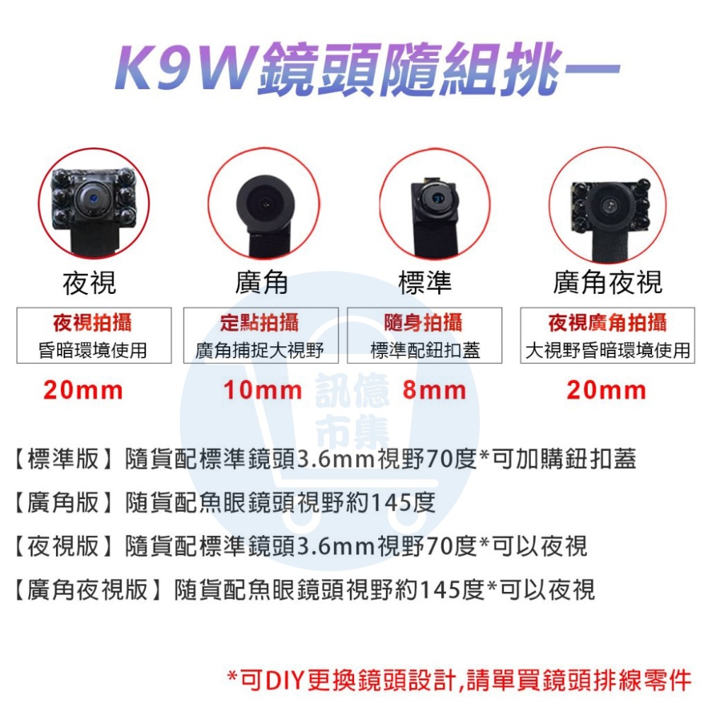 K9Ｗ專用【標準】鏡頭排線＋鈕扣蓋