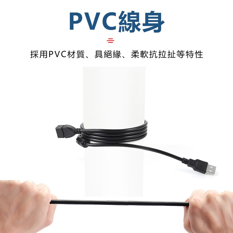 USB磁環延長線 3/5米 全銅線芯加粗 可充電 抗干擾 延長線 傳輸線-細節圖4