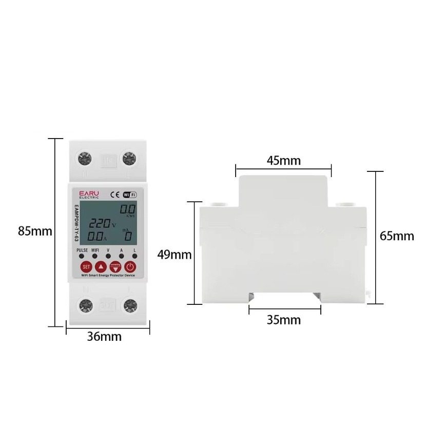 TUYA智能生活 APP遠端計量電錶【50A通斷器 100-240V用電管理】遠端定時開關電閘P+N-規格圖7