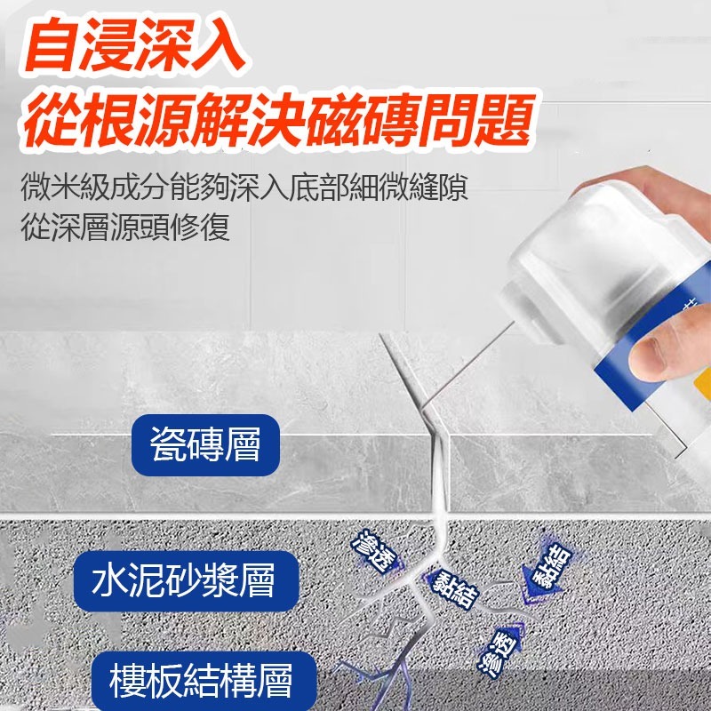 磁磚黏著劑 瓦磚空鼓專用膠 磁磚強力黏合劑 地磚修補膠-細節圖3