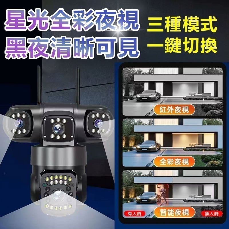 訊億👍一抵三 Yoosee三眼戶外監視器【360度旋轉追蹤 900萬2.5K 三鏡頭日夜全彩】有看頭遠端攝影機-細節圖6