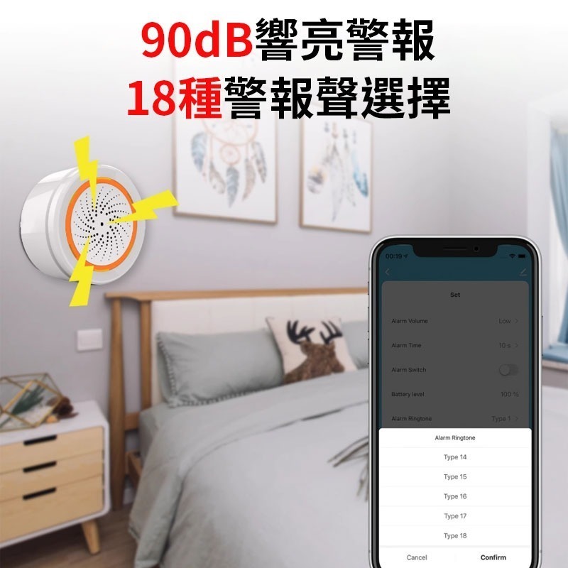 IOT聲光警報器警示器 高分貝喇叭 【閃光警報 器蜂鳴器】 TUYA智能生活 防盜警報器  居家安全防小偷-細節圖2