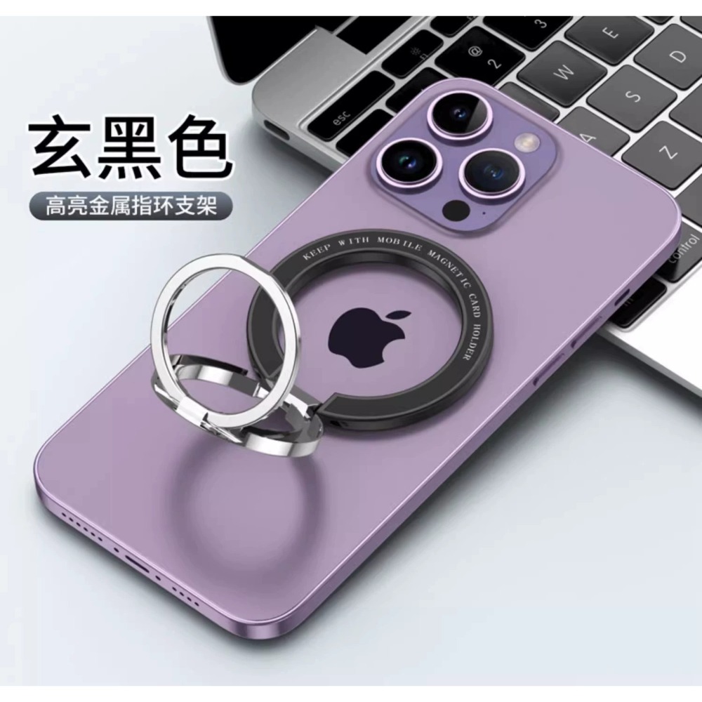 磁吸雙軸指環支架-黑色-帶字母