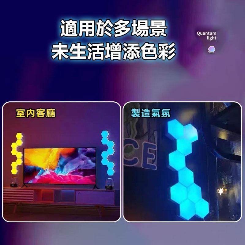 TUYA量子燈RGB(6燈) IOT 音樂背景燈 柔性氛圍燈 彩色造型燈 霓虹燈 非照明燈-細節圖4