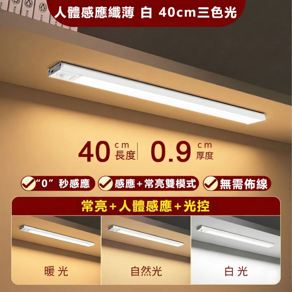 LED 超薄感應夜燈 臥室廚房小夜燈 磁吸感應燈 玄關燈 櫥櫃燈 感應燈 櫥櫃燈 USB充電 大電池高續航力-規格圖9