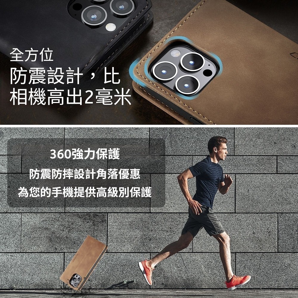 訊億💖iPhone17全系列 商務麂皮翻蓋精品皮套 錢包支架 磁吸卡包 全包防摔手機殼-細節圖4