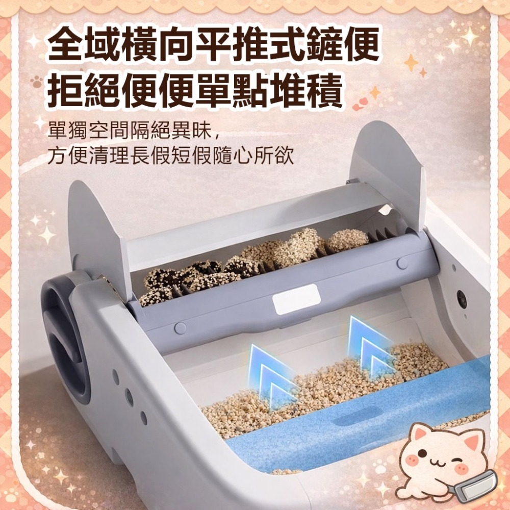 訊億👍不用自己鏟屎了~ AI自動鏟屎砂盆 不鏽鋼全自動貓砂盆 夾多重感測防夾貓 開放式大空間 7日大容量集便袋-細節圖8