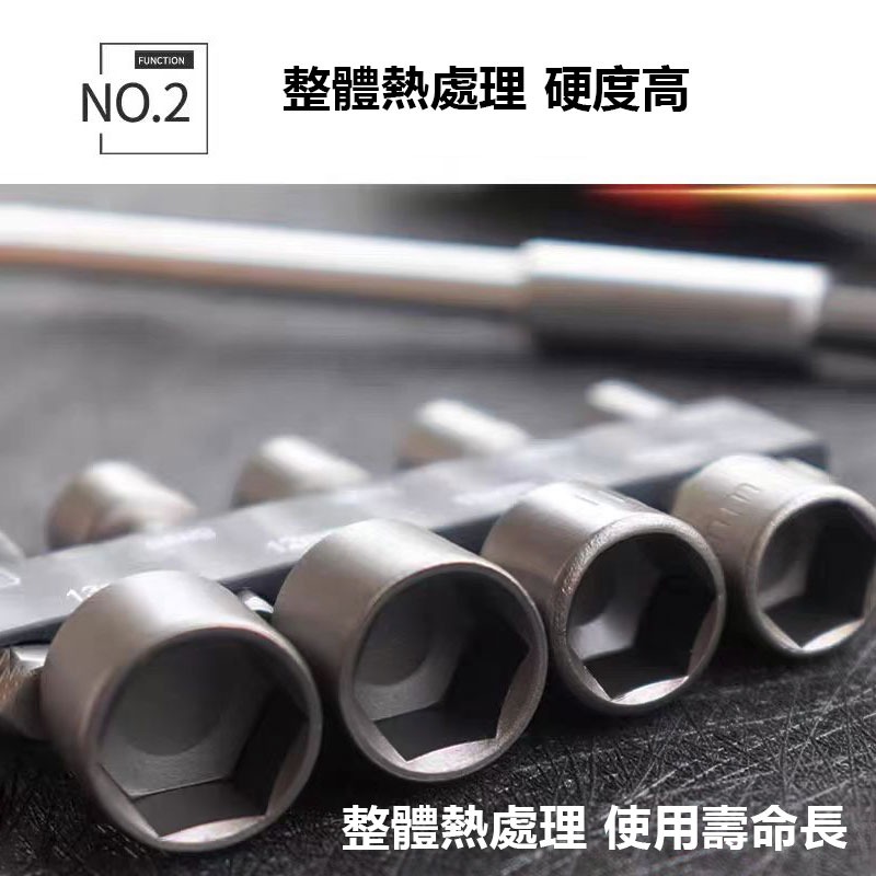 訊億 14件套 鉻釩鋼六角套筒組｜6.35mm通用｜電鑽／螺絲刀適用｜公英制套筒｜高硬度耐用-細節圖4