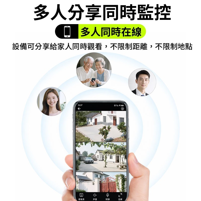 訊億👍有看頭 900萬三眼戶外監視器【一抵三 360度旋轉追蹤 2.5K 三鏡頭日夜全彩】Yoosee遠端攝影機-細節圖8