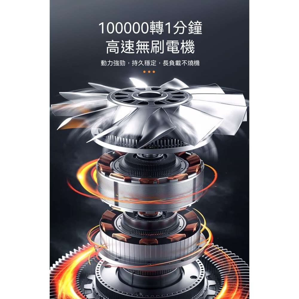 6段暴力除塵器 10萬轉無刷馬達 6000mAh長續航 LED照明 戶外露營 吹塵機 氣球吹氣 打氣機-細節圖3