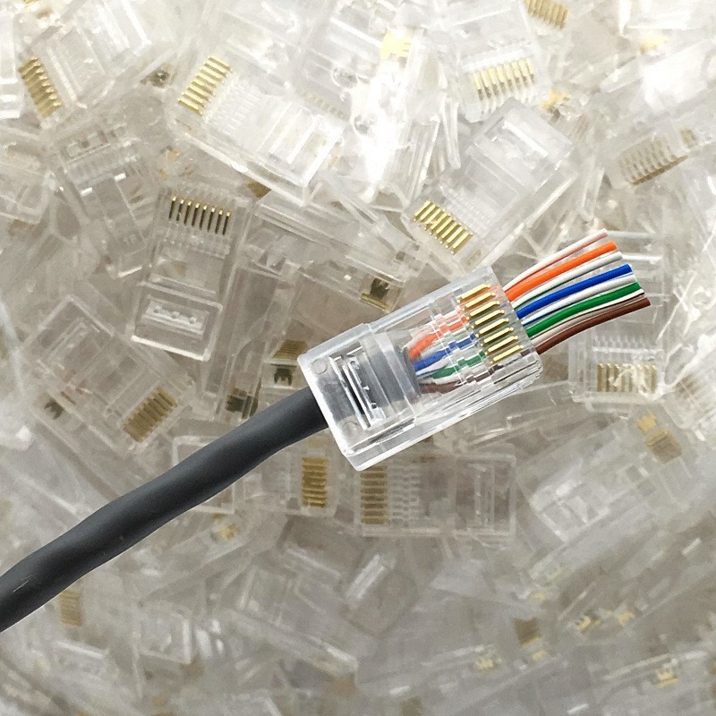 訊億 CAT6三叉直通水晶頭 100入｜RJ45 網路接頭｜穿透式 水晶接頭｜8P8C 網路線接頭｜適用 CAT5E-細節圖8
