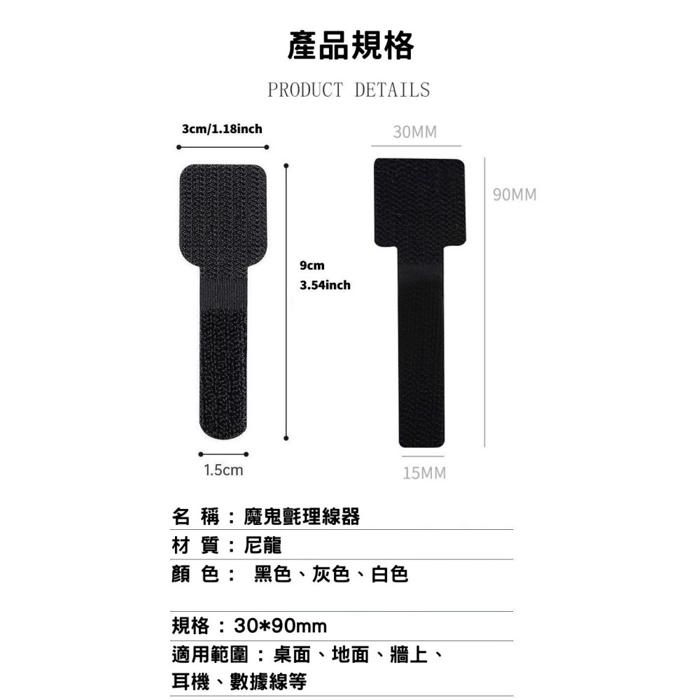 訊億💡魔鬼氈理線器 自黏式集線器 線材固定器 電線收納 黏貼式理線扣 桌面理線神器-細節圖4