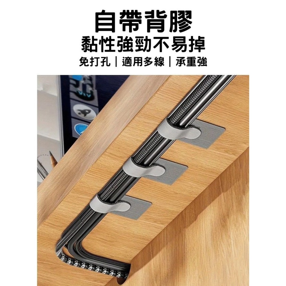 訊億💡魔鬼氈理線器 自黏式集線器 線材固定器 電線收納 黏貼式理線扣 桌面理線神器-細節圖8