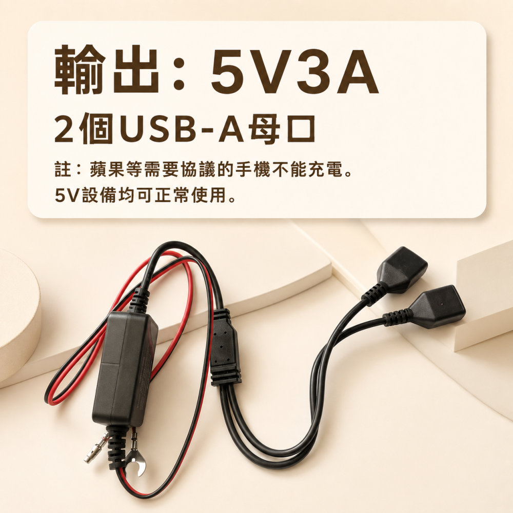 訊億｜DC12-30V轉5V3A降壓線 雙USB-A母座 車用電源轉換器 12V轉5V 降壓模組 行車紀錄器供電線-細節圖4