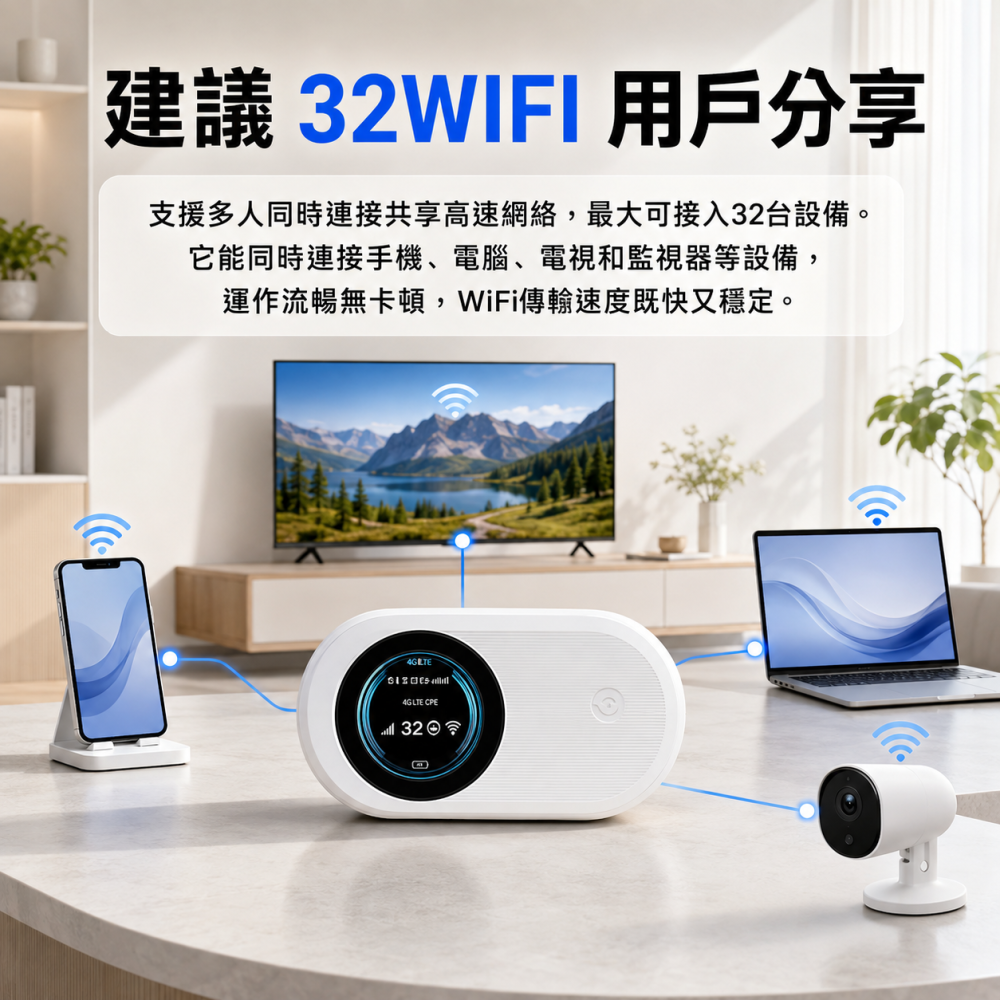 【4G LTE插卡路由器】CPE無線WiFi分享器 SIM卡上網 Type-C供電 支援32台設備 行動網路分享器-細節圖6