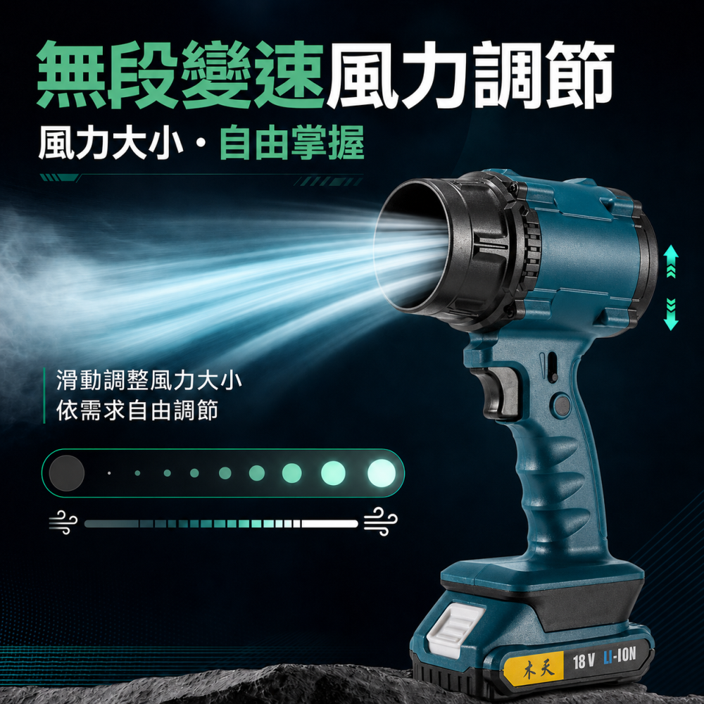 11萬轉渦輪暴風吹塵機｜650G高推力 無段調速 18V鋰電吹塵機 電腦清潔 落葉攝影造風-細節圖4