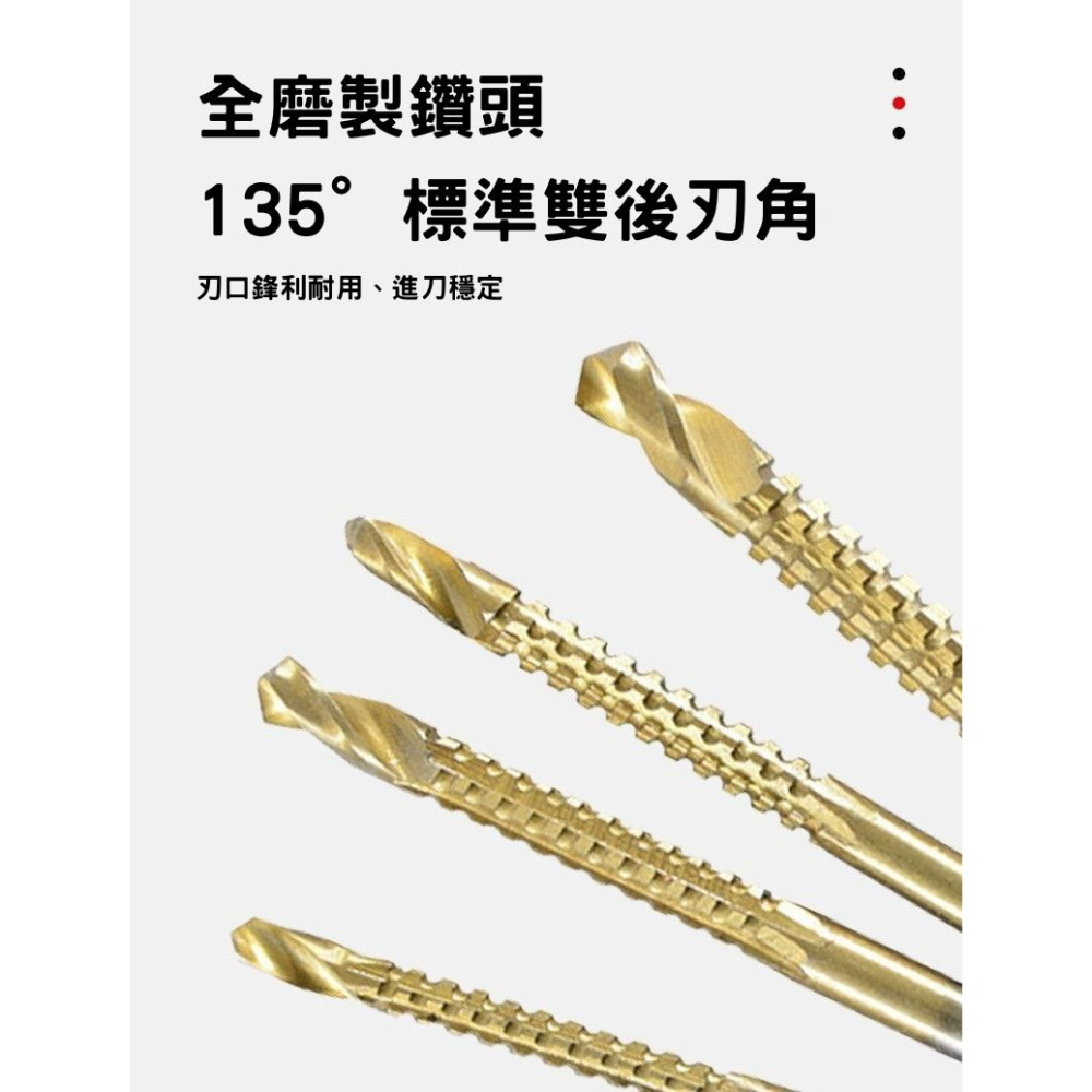 6件組六角柄鋸齒鑽頭套裝｜3-8mm 鍍鈦高速鋼｜木工開孔鑽頭｜金屬薄板擴孔去毛邊｜電鑽專用-細節圖4