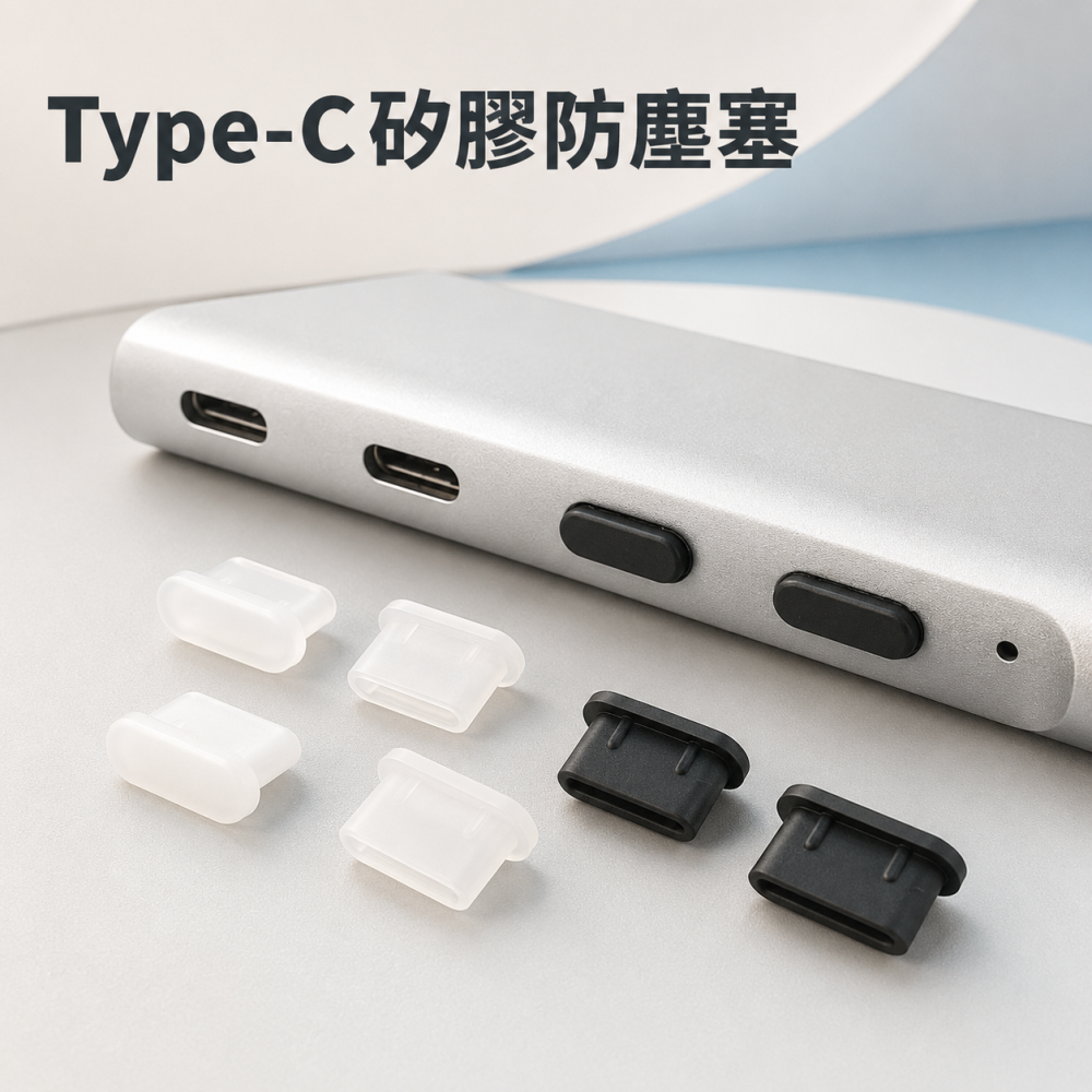 USB-C矽膠防塵塞 Type-C接口保護塞 防灰塵毛絮 手機平板筆電充電孔塞 黑色白色-細節圖5