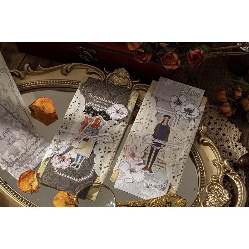 宮廷風拼貼卡 16張｜拼貼素材 珠光卡 底卡 拼貼卡-細節圖5