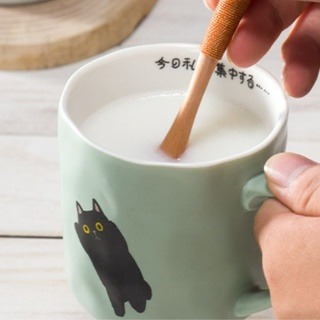 現貨 快速出貨 黑貓  手工 馬克杯 日本 創意 雜貨 咖啡杯 辦公小物 禮物-細節圖2