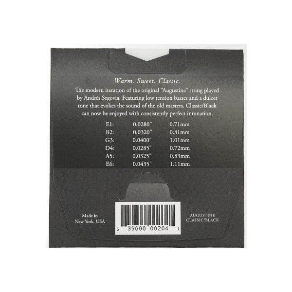 陽光琴行 美製 AUGUSTINE 經典黑標 奧古斯丁 古典吉他弦 尼龍弦 低張力 Classic Black-細節圖2