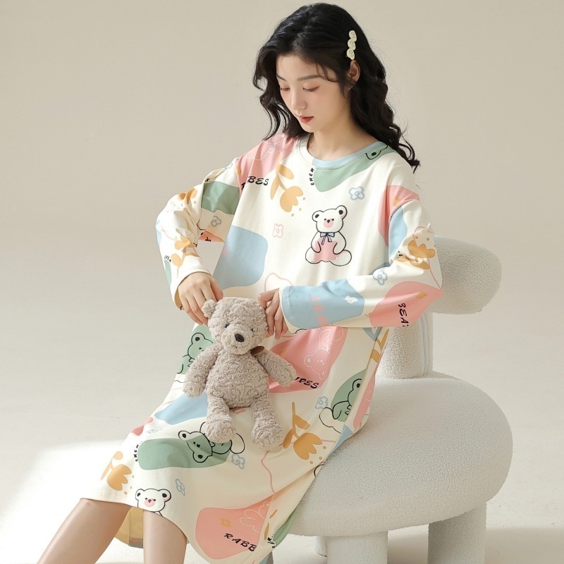 BJ COLLECTION 日系純棉熊寶貝圖案長袖居家服 BJC50020 FREE-細節圖2