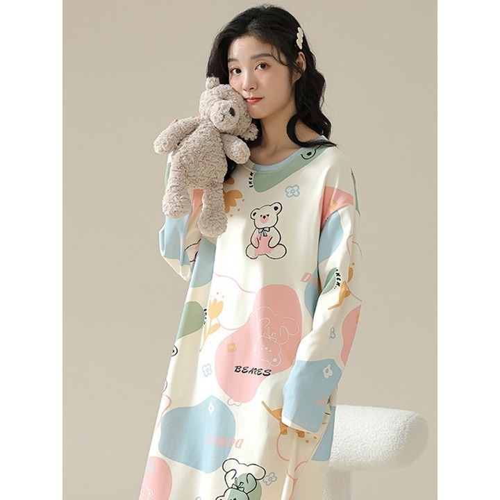 BJ COLLECTION 日系純棉熊寶貝圖案長袖居家服 BJC50020 FREE-細節圖5