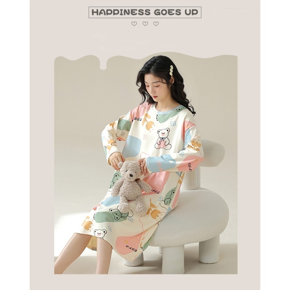 BJ COLLECTION 日系純棉熊寶貝圖案長袖居家服 BJC50020 FREE-細節圖6