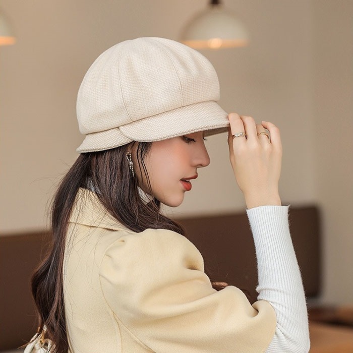 日本 BEAUTYJAPAN 抗寒抗UV保暖時尚帽 BJ2106 米色-細節圖3