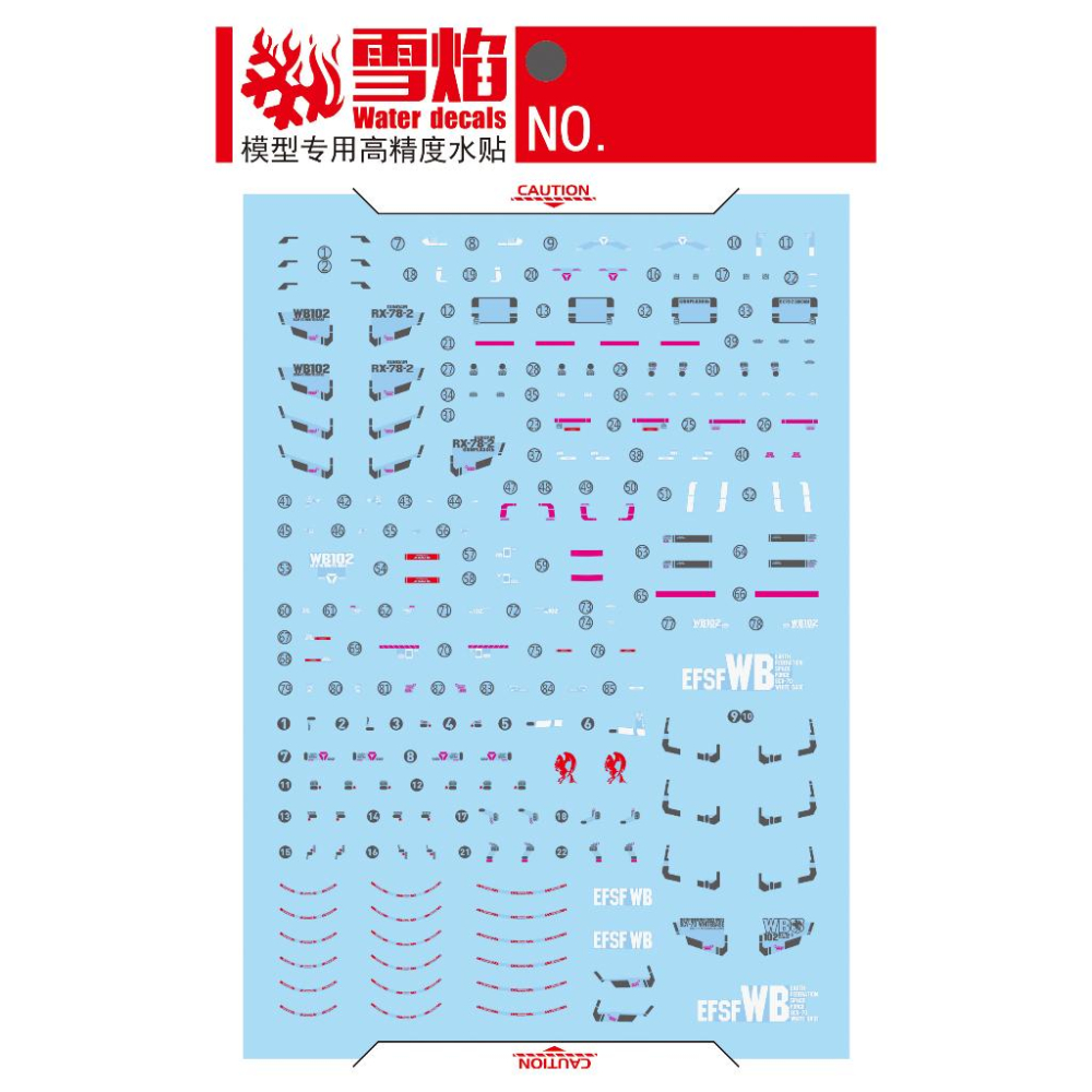 【鋼普拉】雪焰水貼 螢光版 BANDAI 機動戰士鋼彈UC RG 1/144 #01 RX-78-2 GUNDAM 初鋼-細節圖2