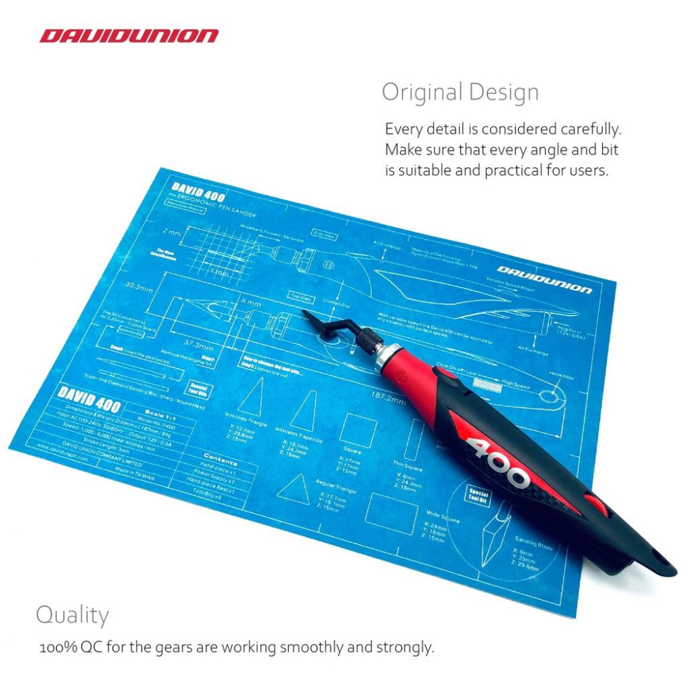 【鋼普拉】現貨 DAVIDUNION D400 線性電動散打機 迷你磨 打磨機 砂紙 海綿砂紙 模型打磨 散打機-細節圖5