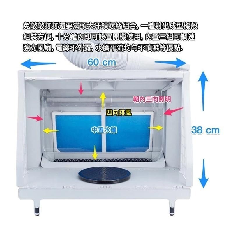 【鋼普拉】現貨 Sheing 605 Plus 水簾式抽風箱 抽風箱 噴漆箱 模型噴漆 噴漆 噴漆房 過濾 排風扇-細節圖4