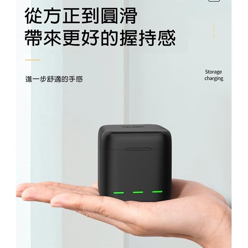 【eYe攝影】現貨 TELESIN GOPRO HERO 9 10 11 12收納式三槽充電器 座充 副廠 充電器 三充-細節圖7