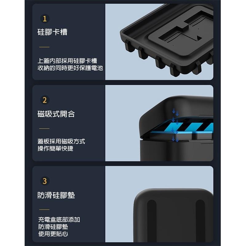【eYe攝影】現貨 TELESIN GOPRO HERO 9 10 11 12收納式三槽充電器 座充 副廠 充電器 三充-細節圖8